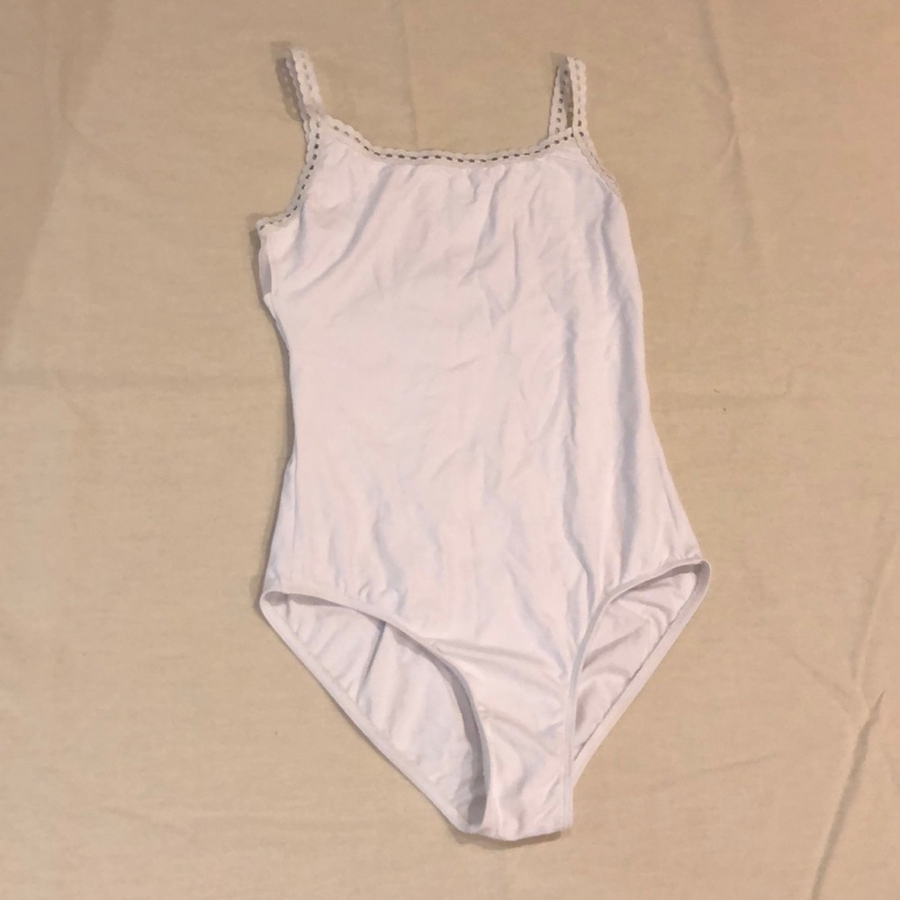 Adult small white leotard by Wear Moi